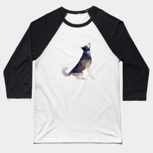 Husky Dog Illustration Baseball T-Shirt